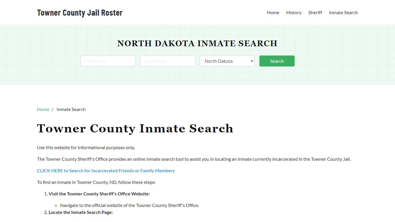 Towner County, ND Detainee Lookup