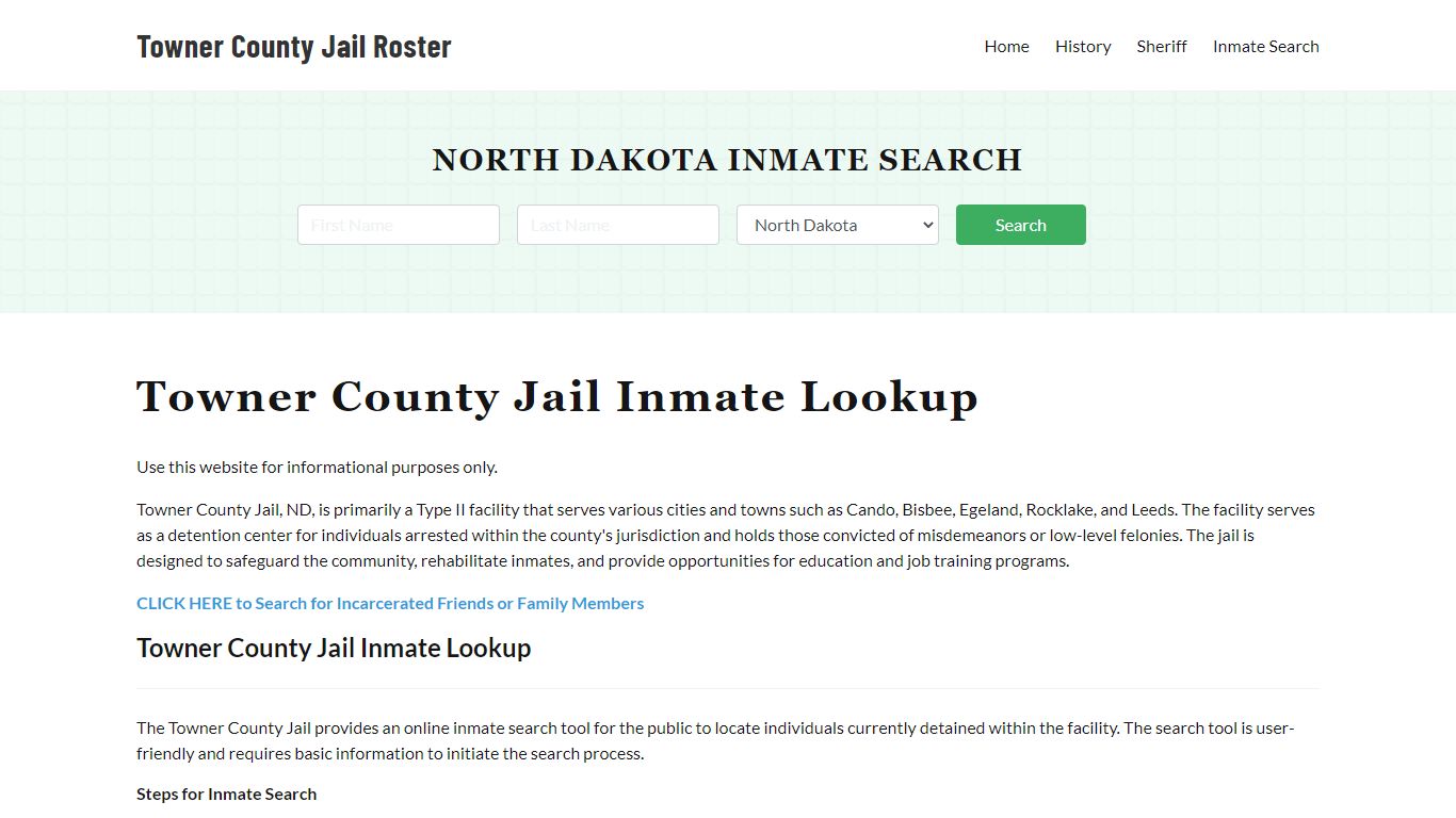 Towner County Jail Roster Lookup, ND, Inmate Search